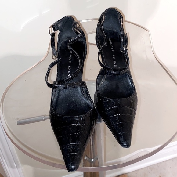 Chinese Laundry high heels  in black w/ alligator pattern in leather. 🖤 - Picture 3 of 12